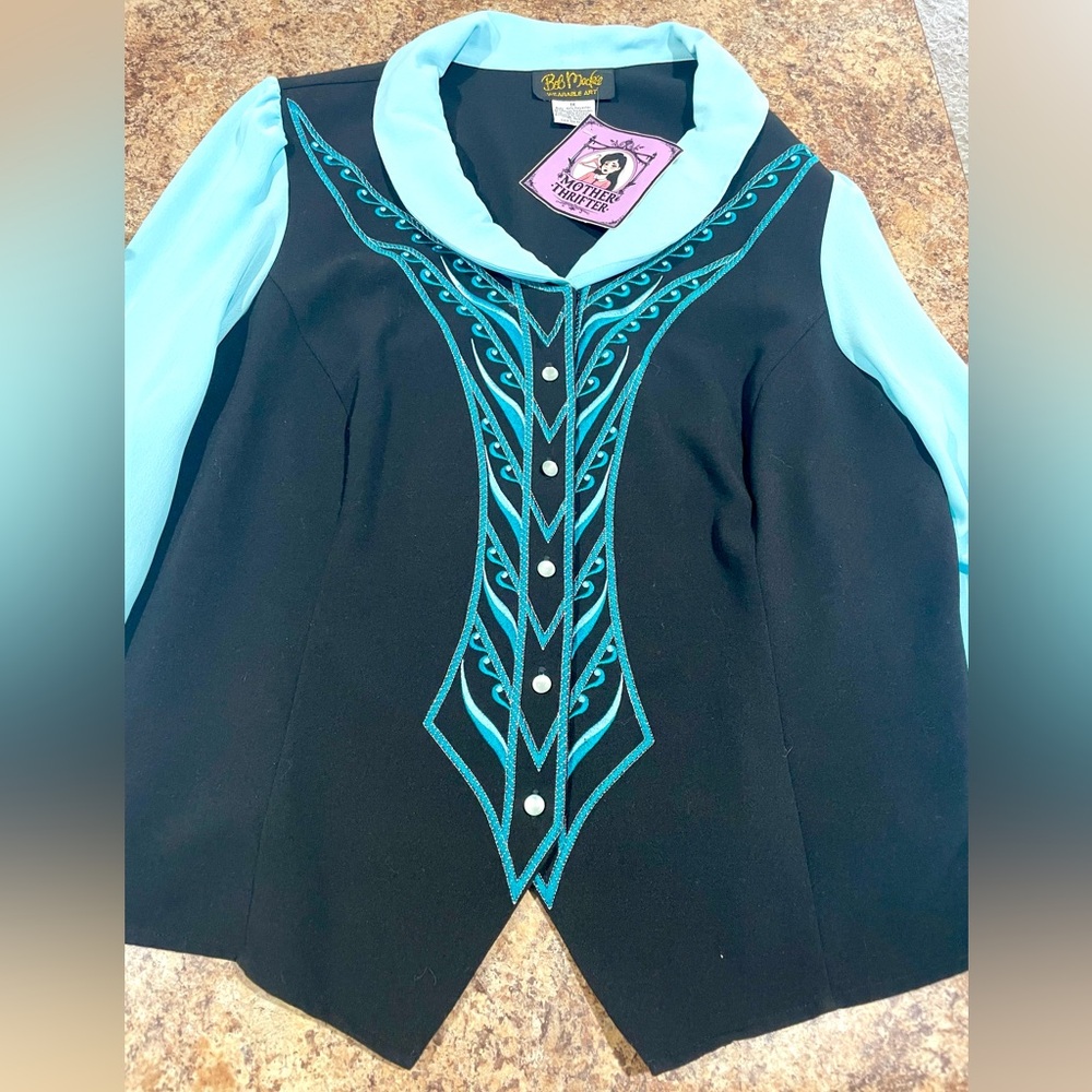 Rare! Bob Mackie Wearable Art Blouse - image 3